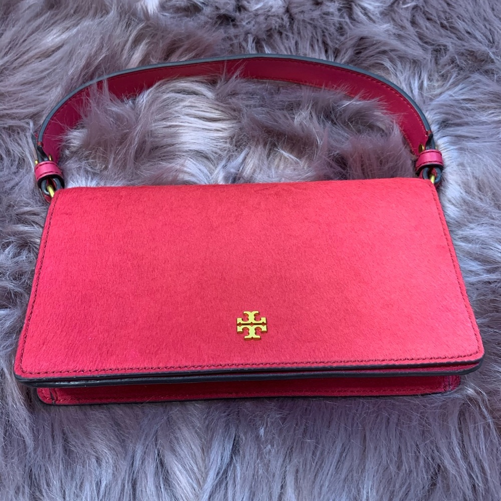 Tory Burch Clutch - Hot Pink  - Cleo Calf clutch